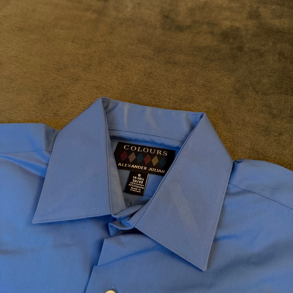 Colours Alexander Julian Dress Shirt Mens Small Blue Long Sleeve Pocket